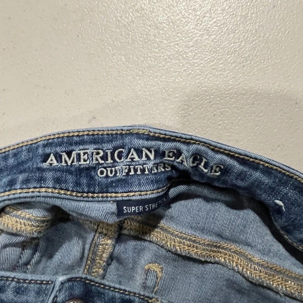 American Eagle Outfitters Skinny Leg Jegging Jeans Womens 8‎ Blue Distresssed